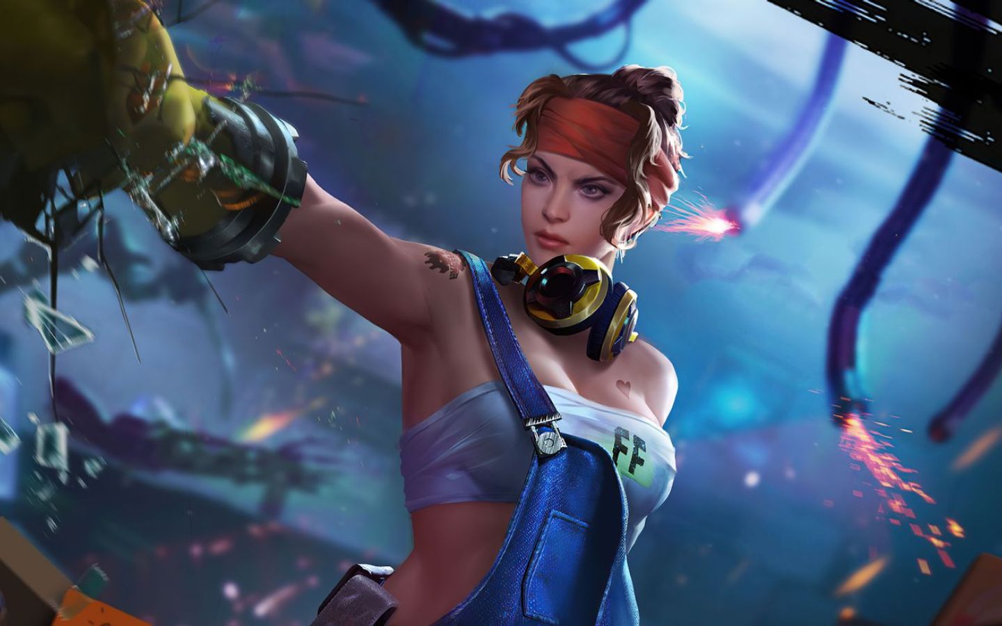 Ảnh nền Free Fire Full HD với nhân vật nữ chiến binh quyến rũ