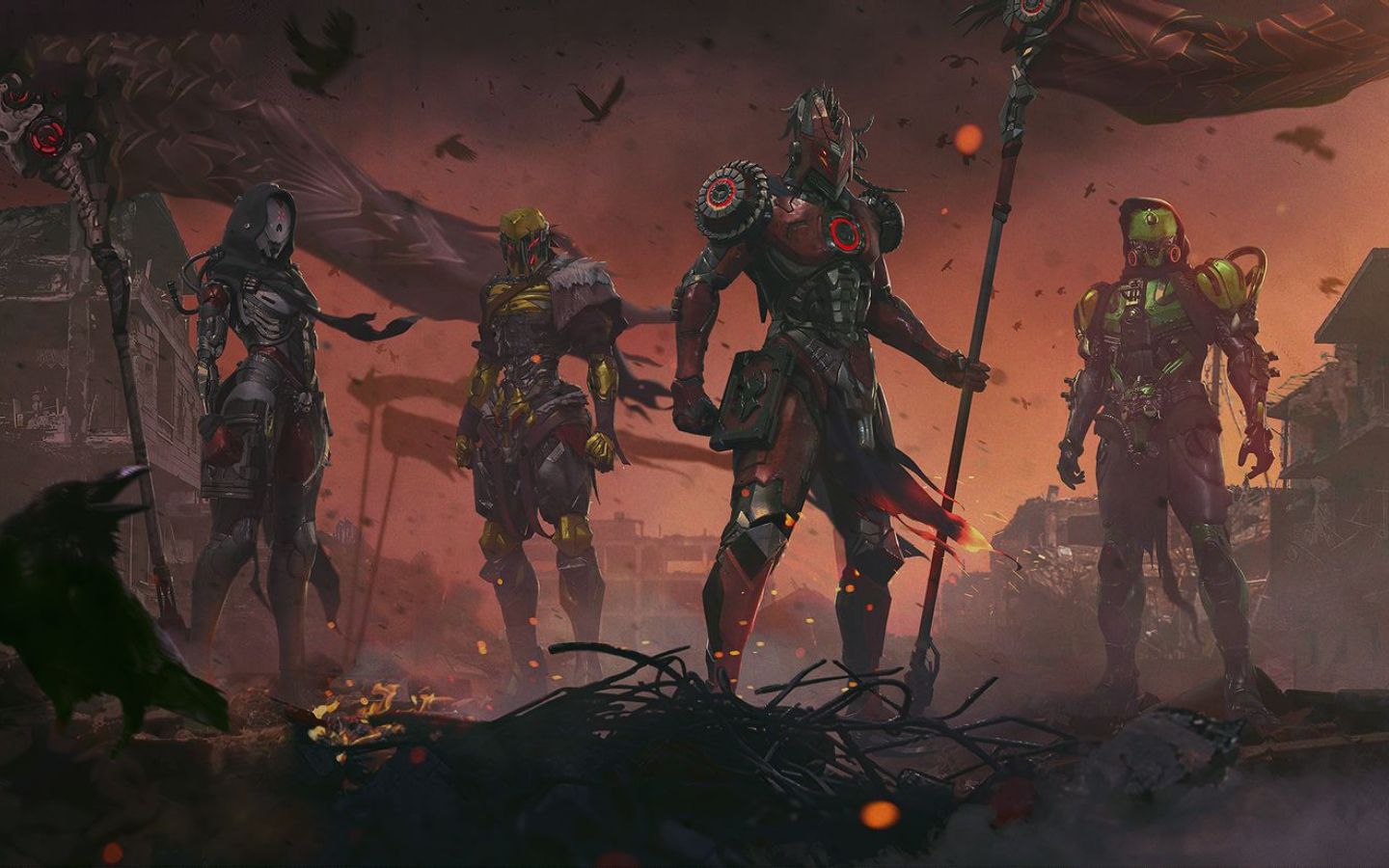 Hình nền Free Fire cực ngầu với bối cảnh chiến trường rực lửa