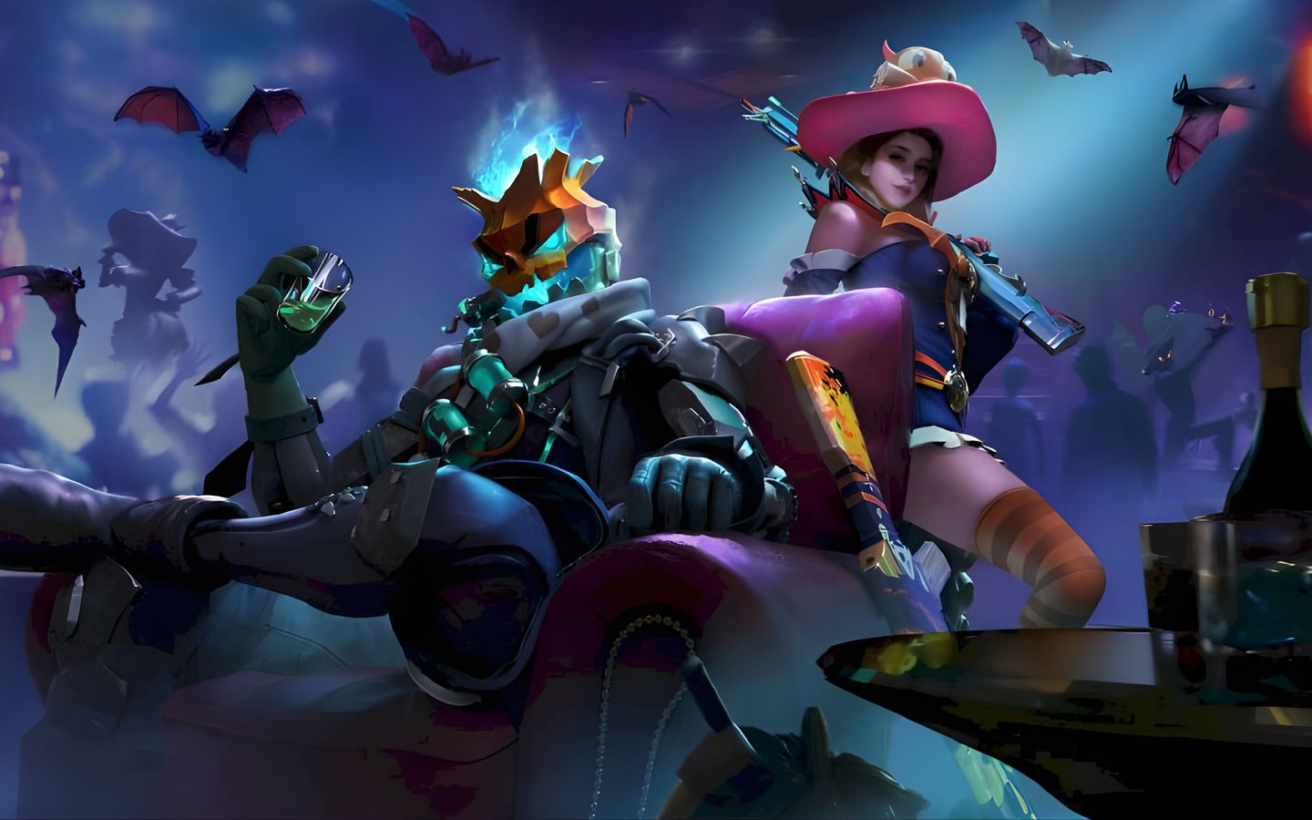 Hình nền Free Fire đôi lãng mạn giữa khung cảnh huyền ảo