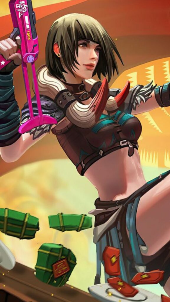 Ảnh nền nhân vật cầm súng giữa ánh sáng