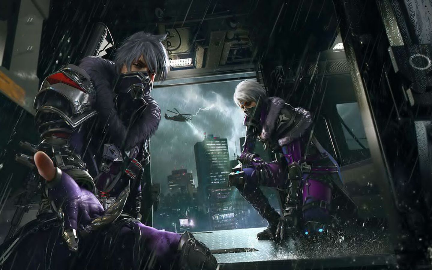 Hình nền phong cách cyberpunk phát sáng