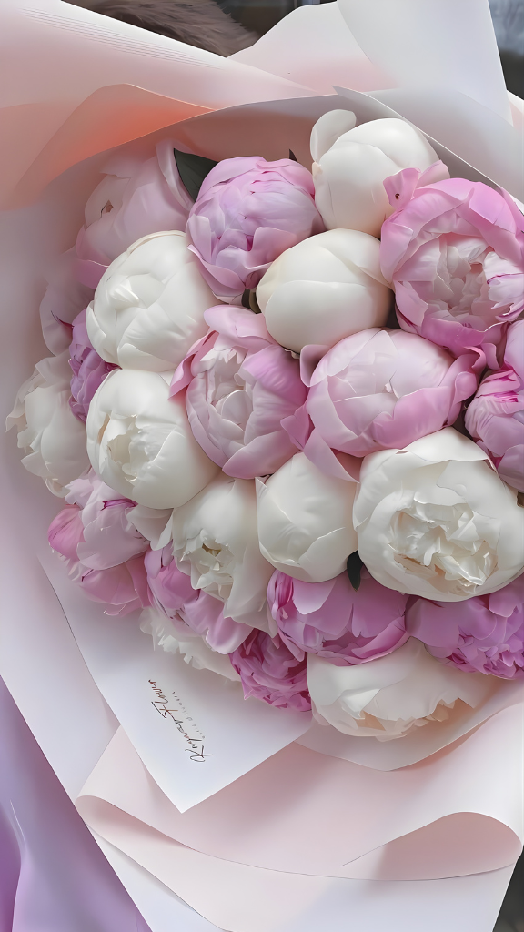 Hình nền hoa mẫu đơn màu hồng -trắng 