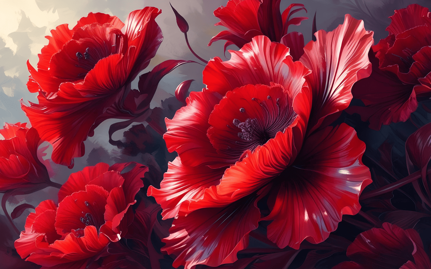 Hình nền mẫu đơn đỏ full HD