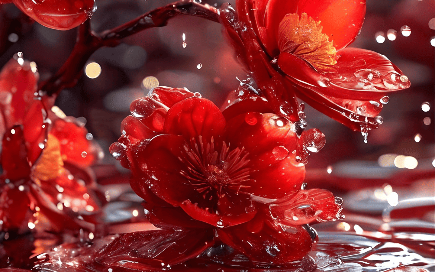 Hình nền mẫu đơn đỏ độc đáo