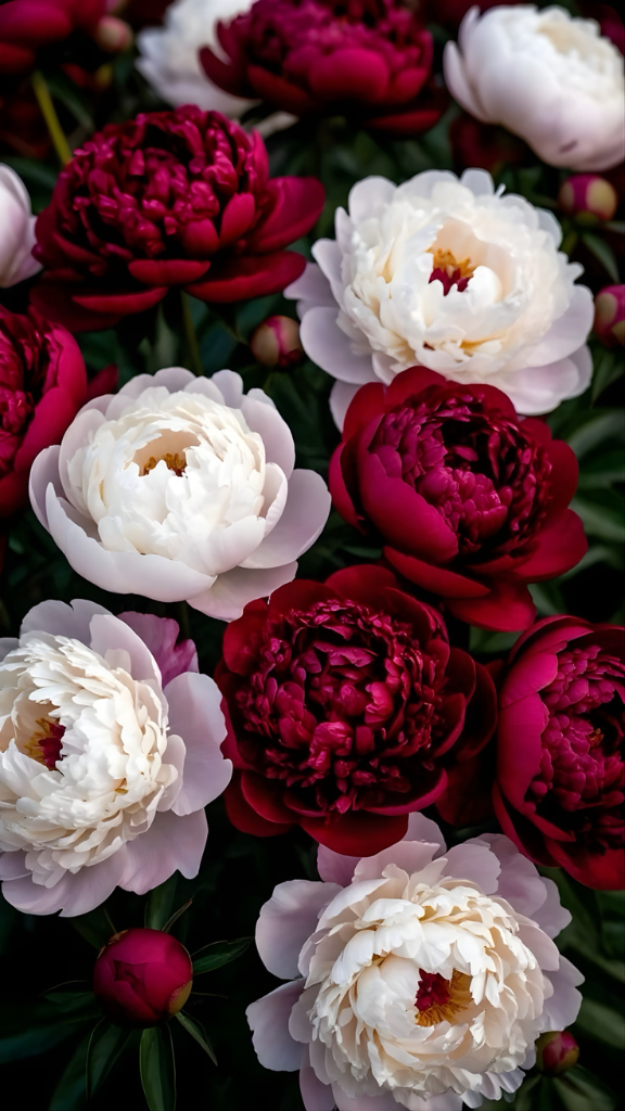 Mẫu đơn đỏ rực rỡ và huyền bí