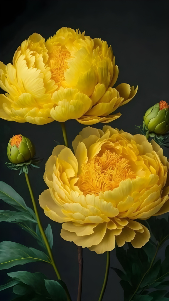 Hình nền mẫu đơn vàng đơn giản mà sang trọng