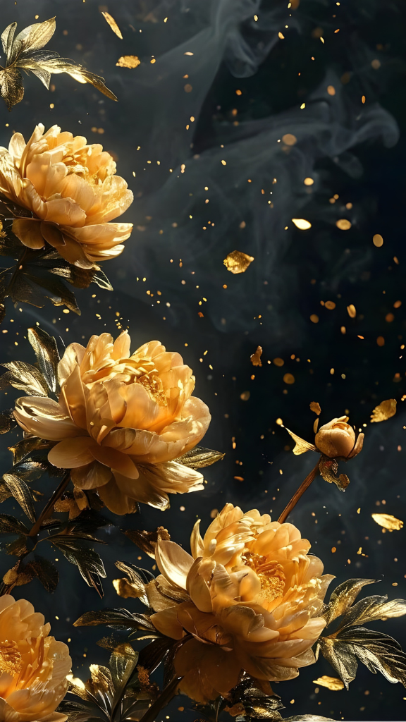 Hình nền hoa mẫu đơn vàng sống động như thật