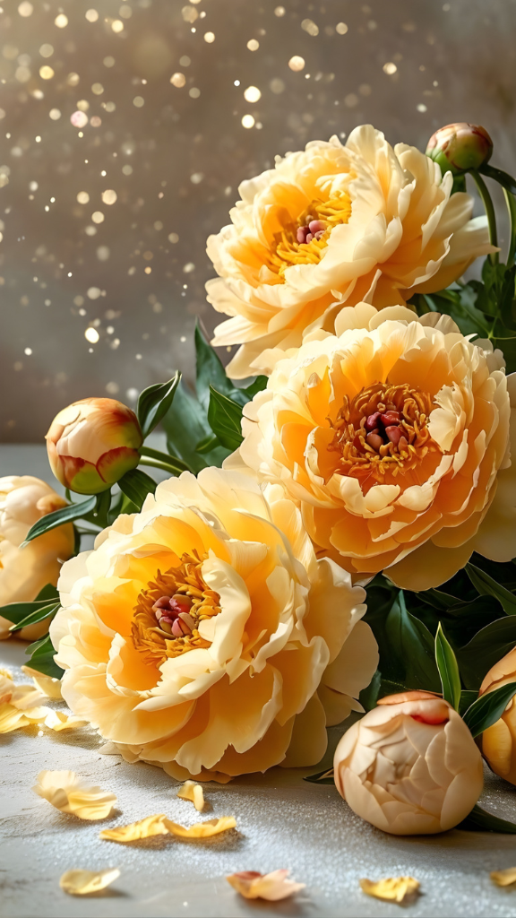 Hình nền mẫu đơn vàng thu hút may mắn