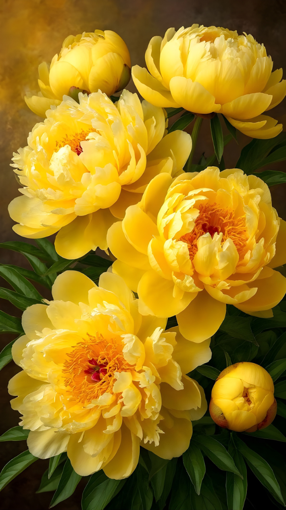 Hình nền hoa mẫu đơn vàng đam mê