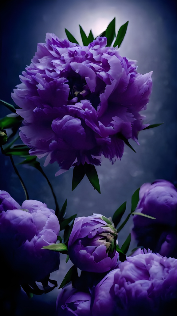Hoa mẫu đơn tím huyền ảo