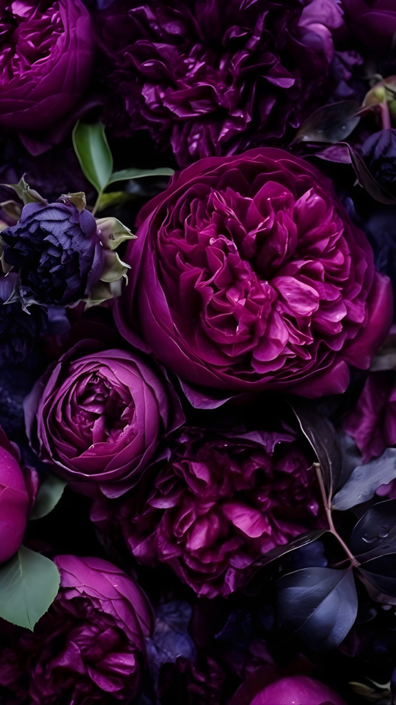 Hình nền hoa mẫu đơn tím bừng sáng