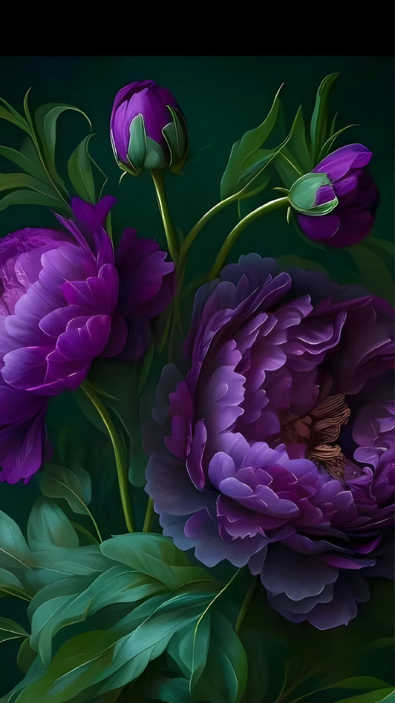 Mẫu đơn tím bung nở hoàn hảo