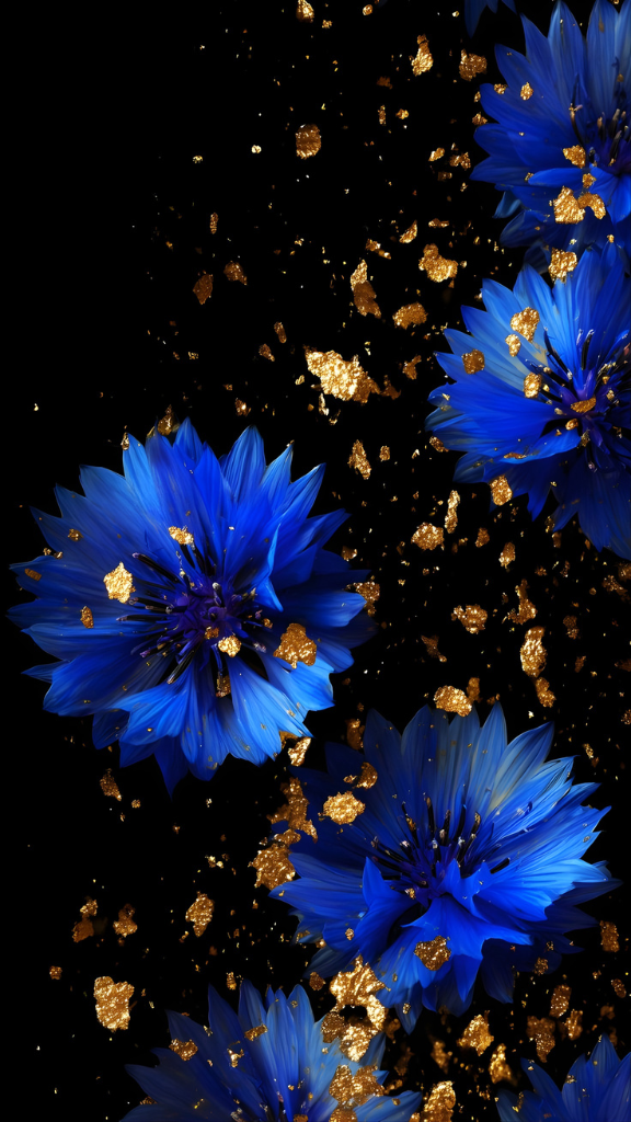 Hình nền hoa mẫu đơn xanh điểm xuyến màu vàng ánh kim