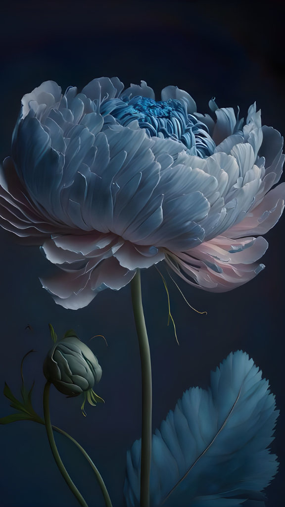 Hình nền mẫu đơn xanh huyền bí