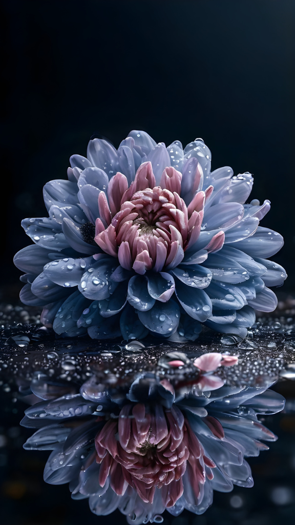 Hình nền mẫu đơn xanh lấp lánh trên mặt nước