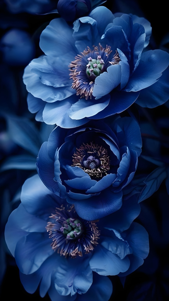 Hình nền mẫu đơn màu xanh bình yên