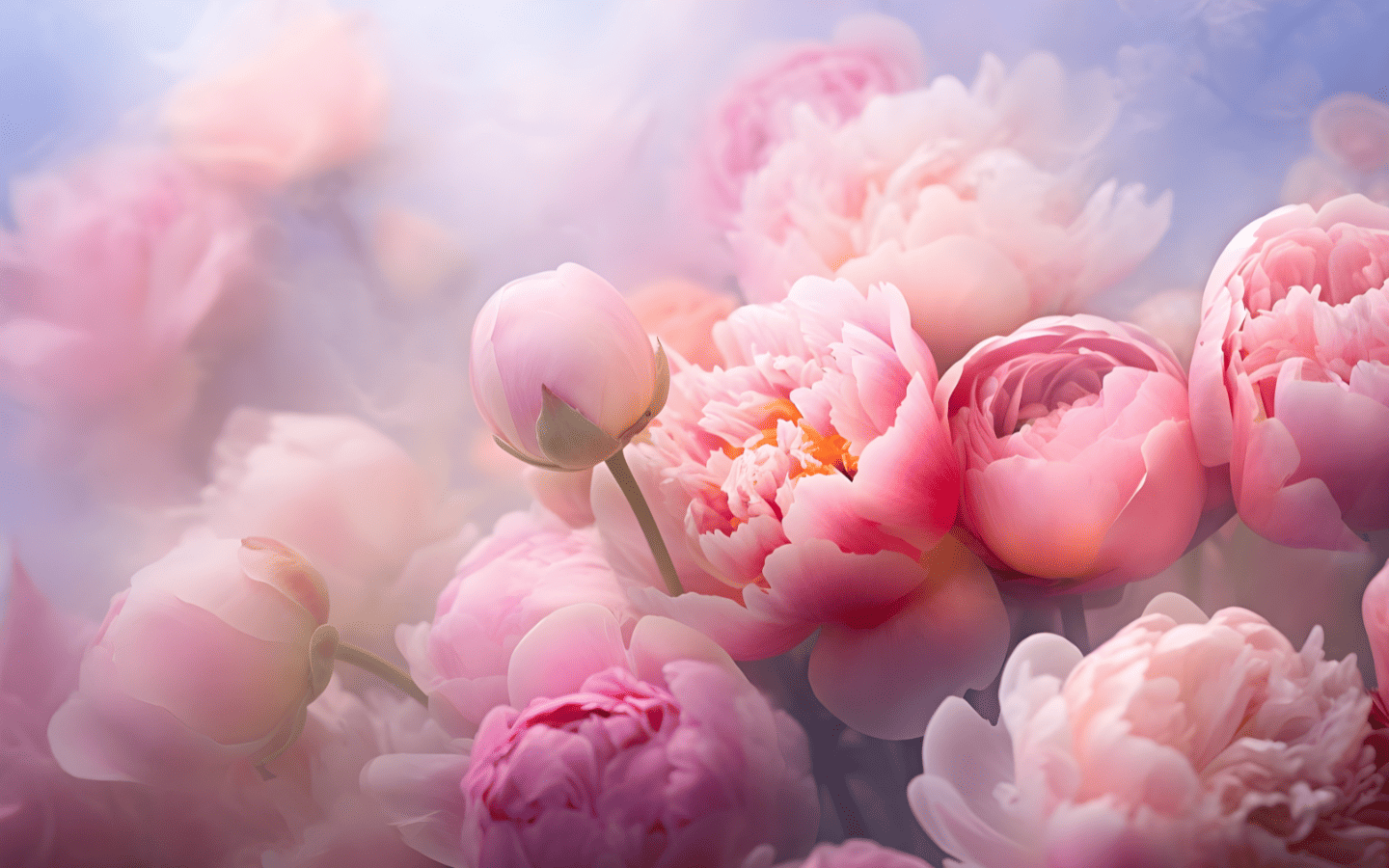 Hình nền hoa mẫu đơn hồng tinh khôi 