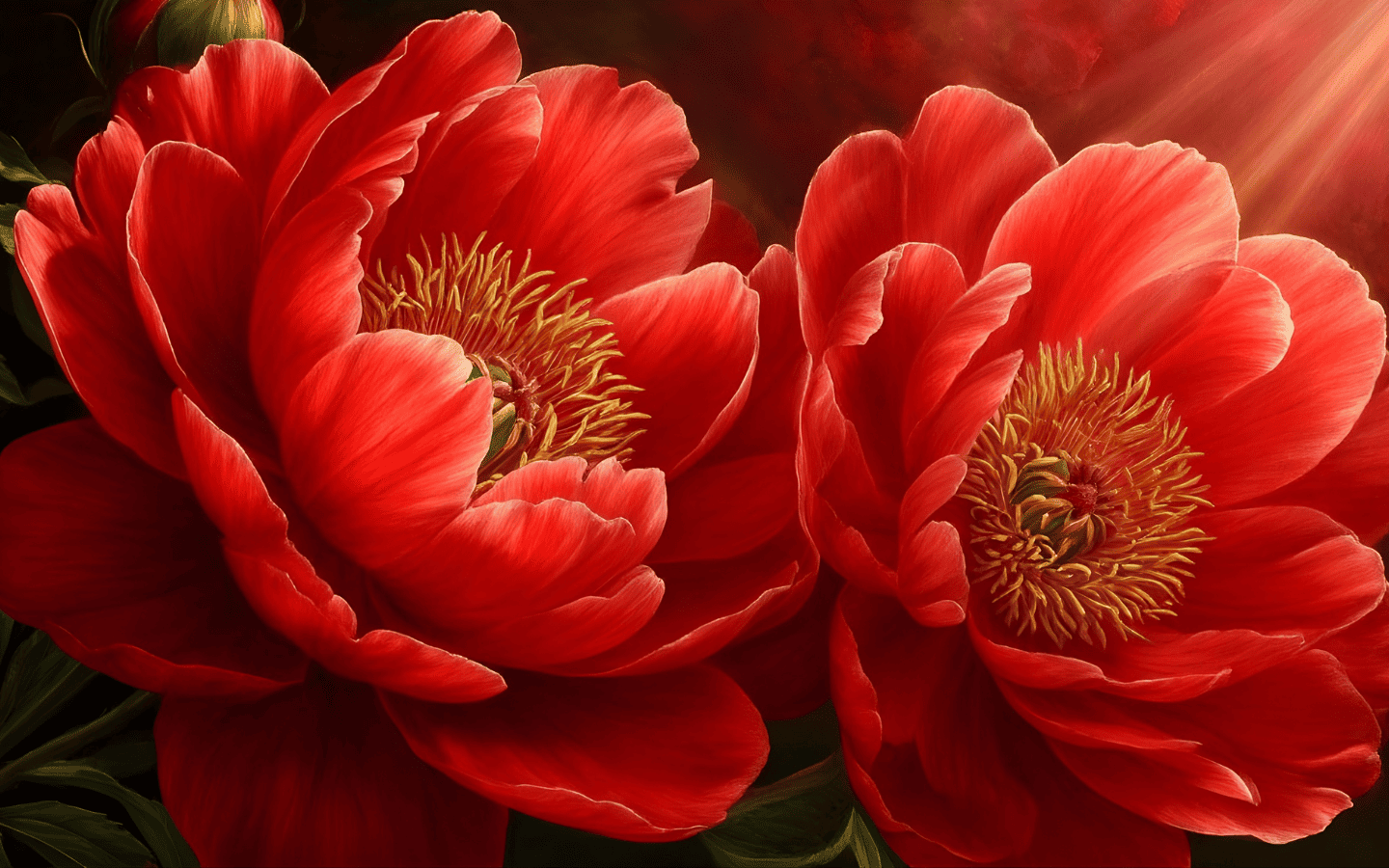 Hình nền mẫu đơn đỏ nồng nàn