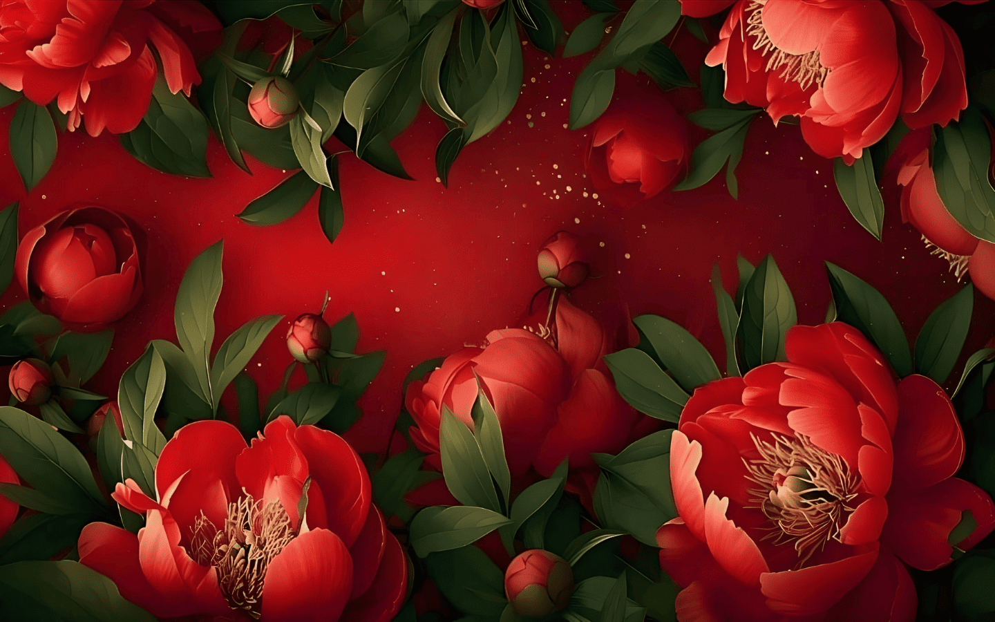 Hình nền hoa mẫu đơn đỏ huyền bí 