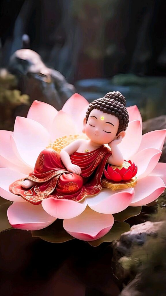 Tiểu hòa thượng ngủ trên sen