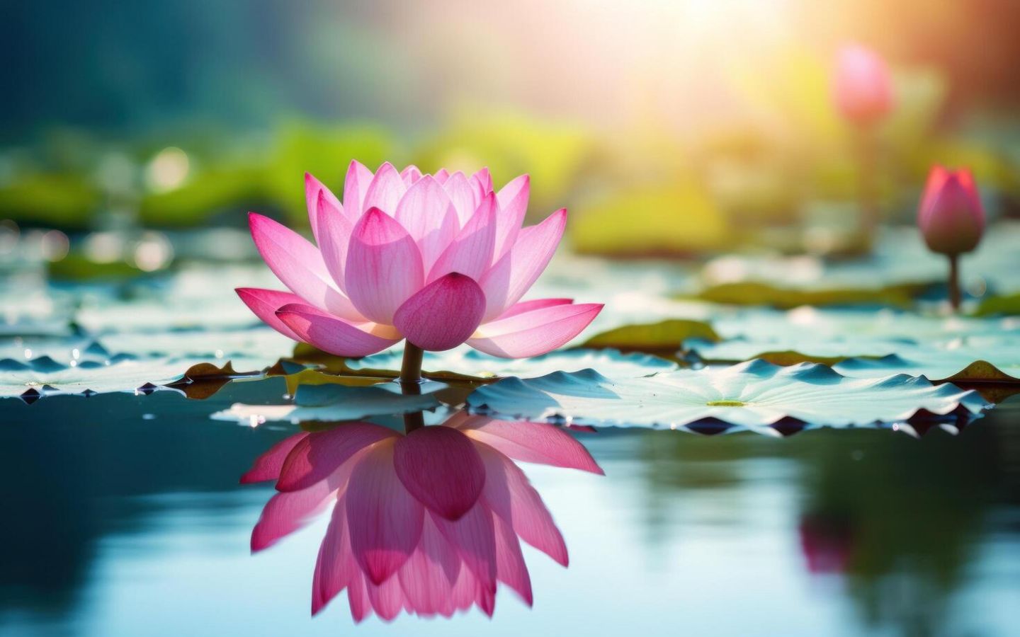 Sen hồng dịu dàng, phản chiếu sắc