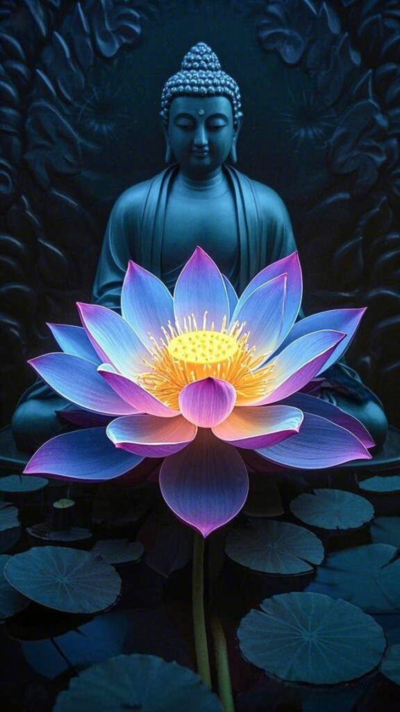 Phật Vô Lượng Thọ, sen ngũ sắc