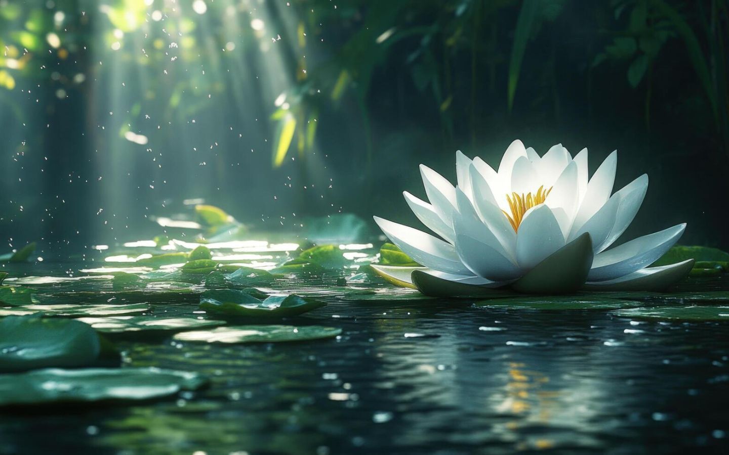 Sen trắng dưới tia nắng xuyên rừng