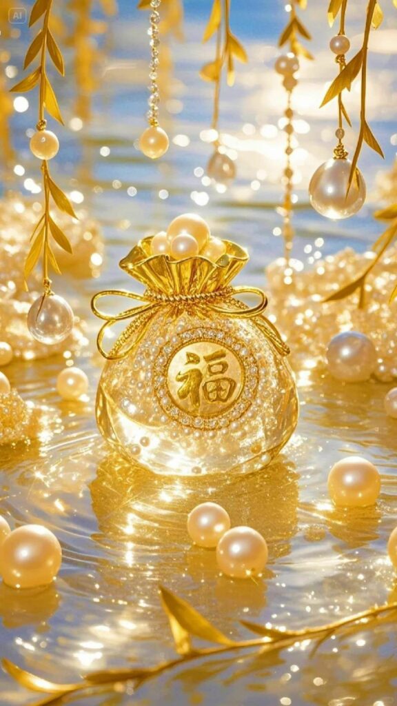 100+ Hình nền mệnh Kim may mắn, thu hút tài lộc cho nam, nữ 17 Túi vàng treo cao lộc đầy