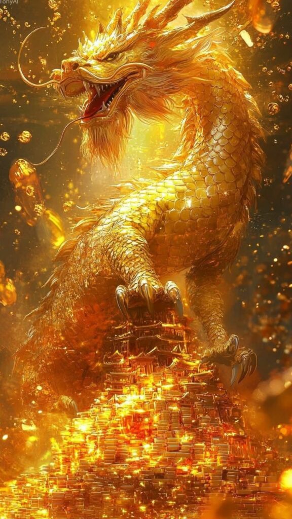100+ Hình nền mệnh Kim may mắn, thu hút tài lộc cho nam, nữ 44 Rồng vàng rực lửa uy dũng