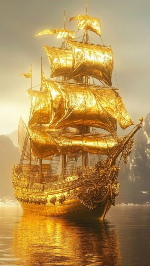 100+ Hình nền mệnh Kim may mắn, thu hút tài lộc cho nam, nữ 26 Thuyền buồm vàng chở tài lộc