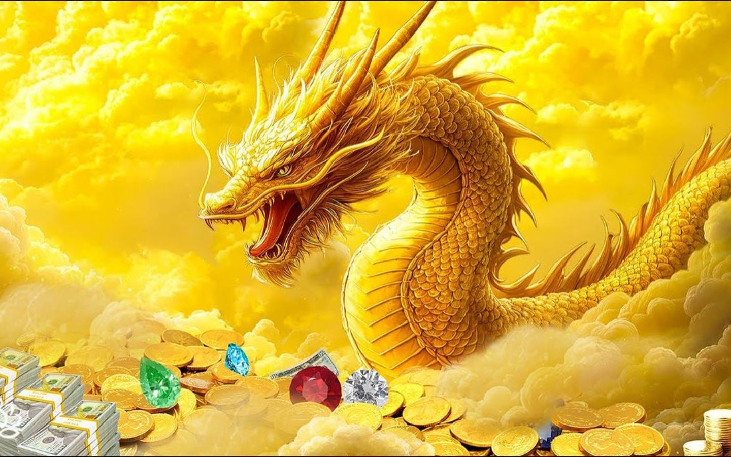 100+ Hình nền mệnh Kim may mắn, thu hút tài lộc cho nam, nữ 74 Rồng vàng nhả châu phun ngọc