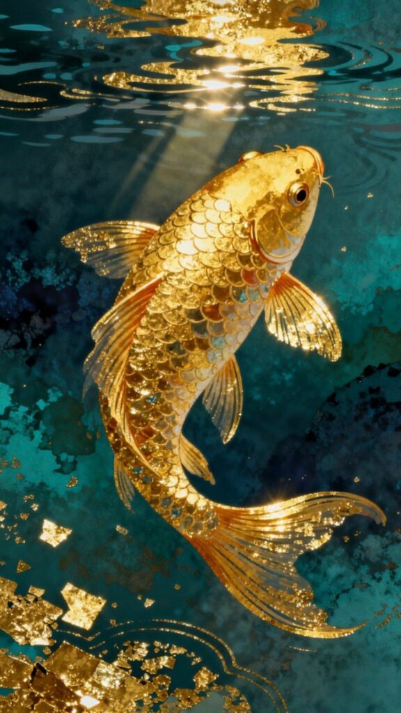 100+ Hình nền mệnh Kim may mắn, thu hút tài lộc cho nam, nữ 29 Cá chép vàng đại dương sâu