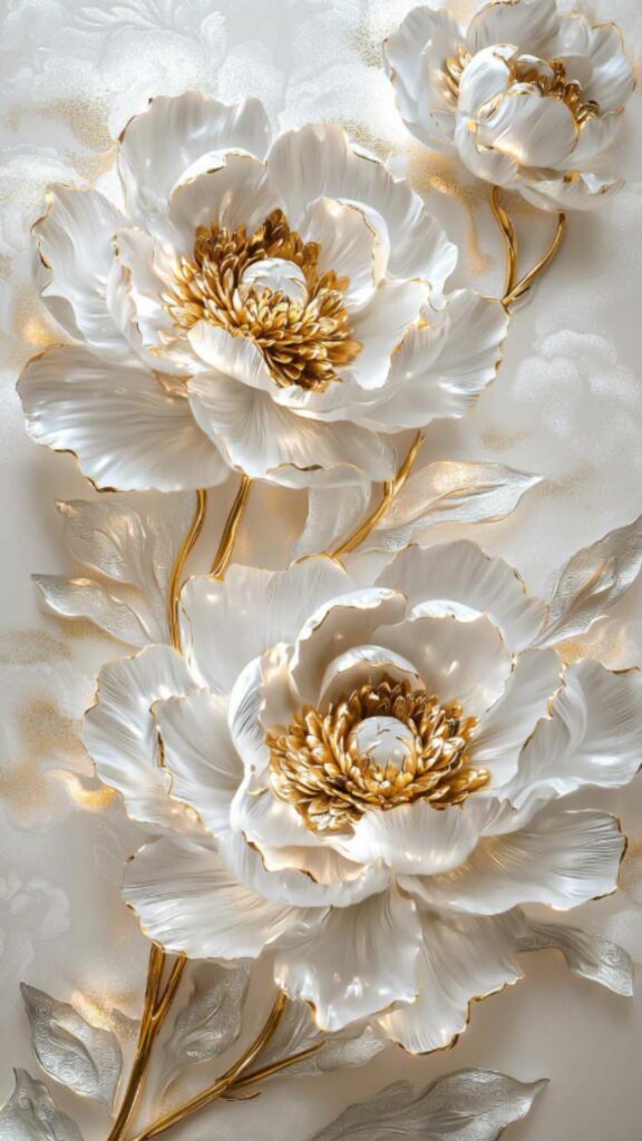 100+ Hình nền mệnh Kim may mắn, thu hút tài lộc cho nam, nữ 15 Mẫu đơn trắng vàng cao quý