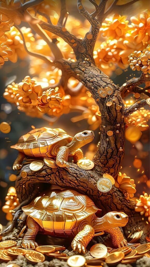 100+ Hình nền mệnh Kim may mắn, thu hút tài lộc cho nam, nữ 34 Cây vàng, rùa vàng ẩn mình