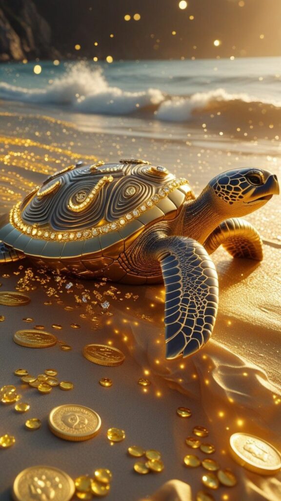 100+ Hình nền mệnh Kim may mắn, thu hút tài lộc cho nam, nữ 35 Rùa vàng mang vào như nước