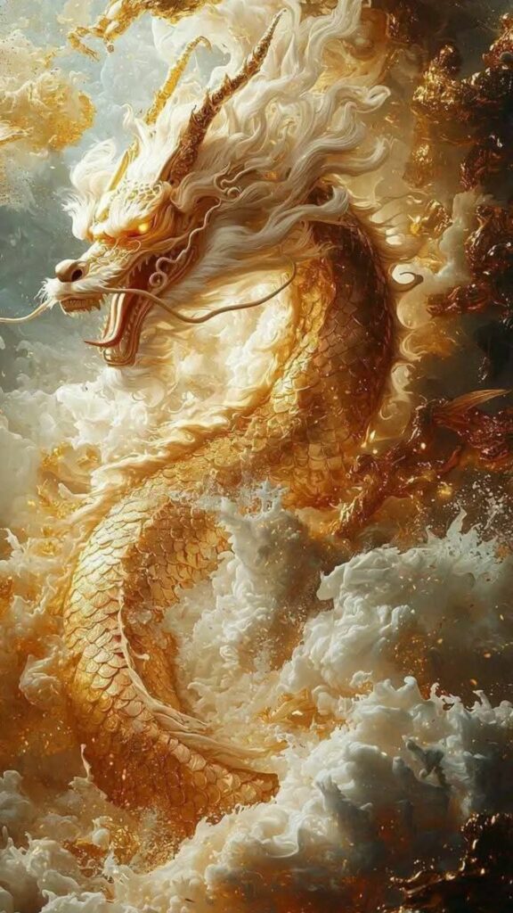 100+ Hình nền mệnh Kim may mắn, thu hút tài lộc cho nam, nữ 45 Rồng vàng vờn mây mạnh mẽ