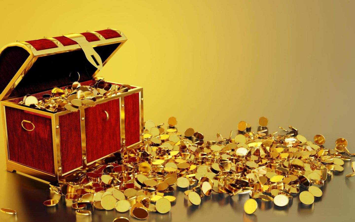 100+ Hình nền mệnh Kim may mắn, thu hút tài lộc cho nam, nữ 68 Rương báu tiền vàng đầy ắp