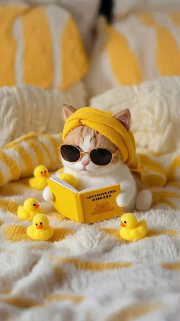 Mèo sành điệu đang thư giãn