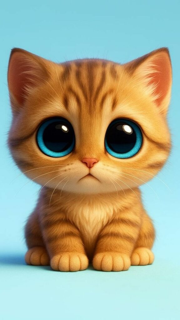 Mèo con mắt to tròn ngây thơ