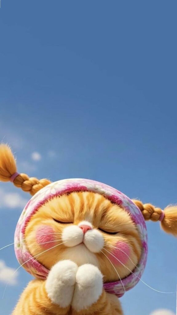 Mèo ú dưới bầu trời xanh thẳm