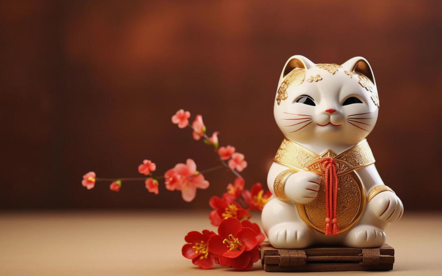 Mèo may mắn mang tài lộc tới