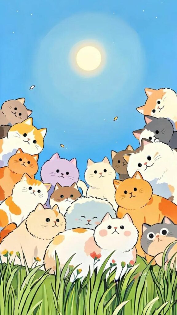 Cả đàn mèo tụ tập dưới ánh mặt trời