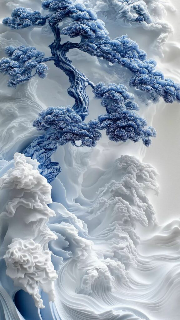 Cây tuyết điêu khắc tỉ mỉ