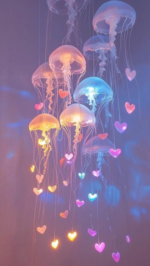 Sứa hồng trái tim lơ lửng