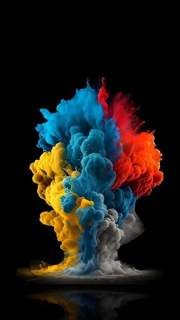 Pháo khói nhiều màu bùng nổ