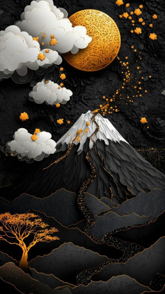 Núi lửa mặt trăng vàng