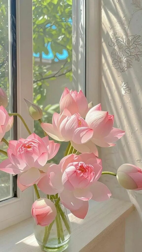 Bình hoa sen đẹp và ấn tượng