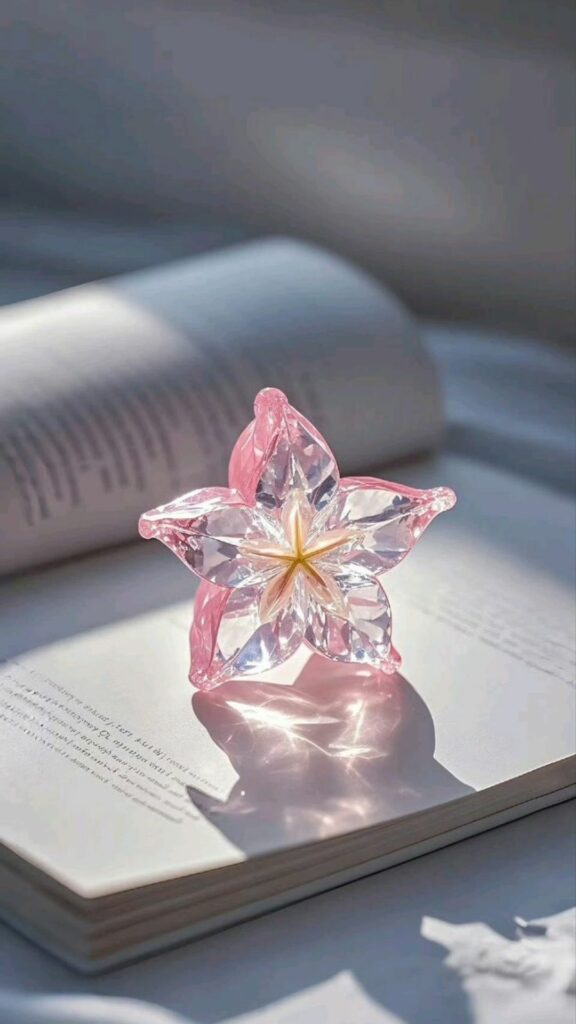 Hoa đào làm từ pha lê 