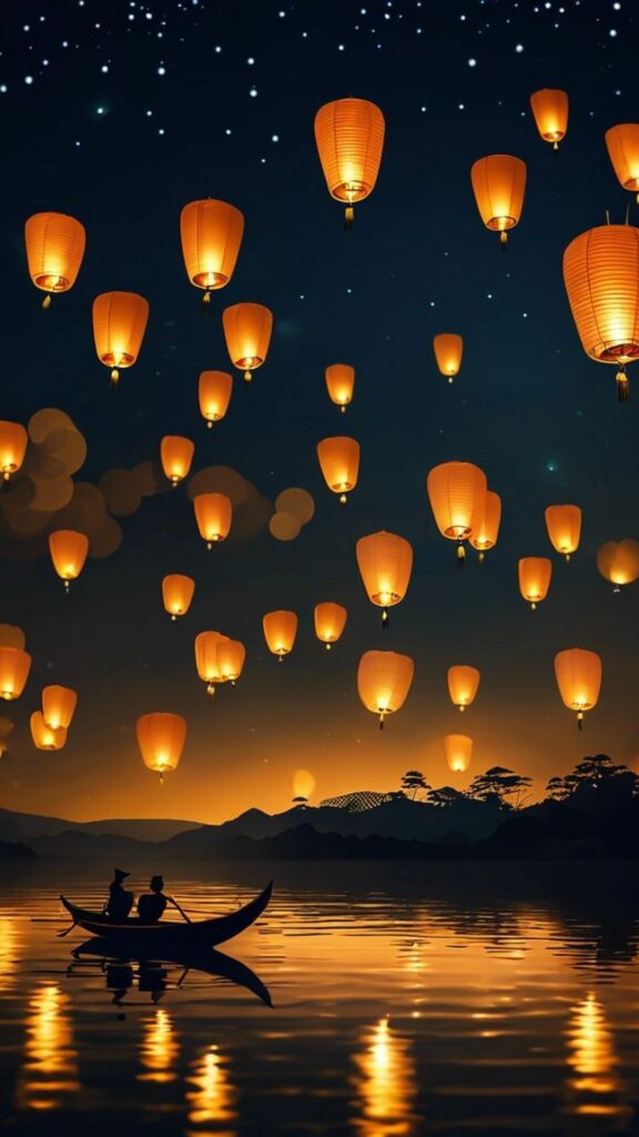 Đèn hoa đăng bay ngợp trời 