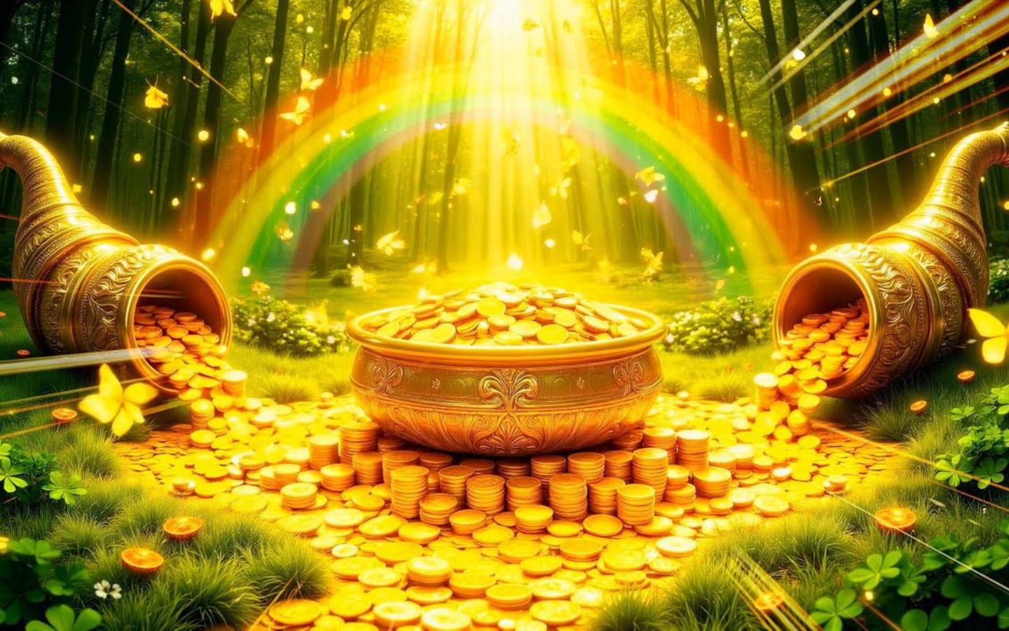 Hình nền hũ vàng mang lại sự thịnh vượng và tài lộc bền vững